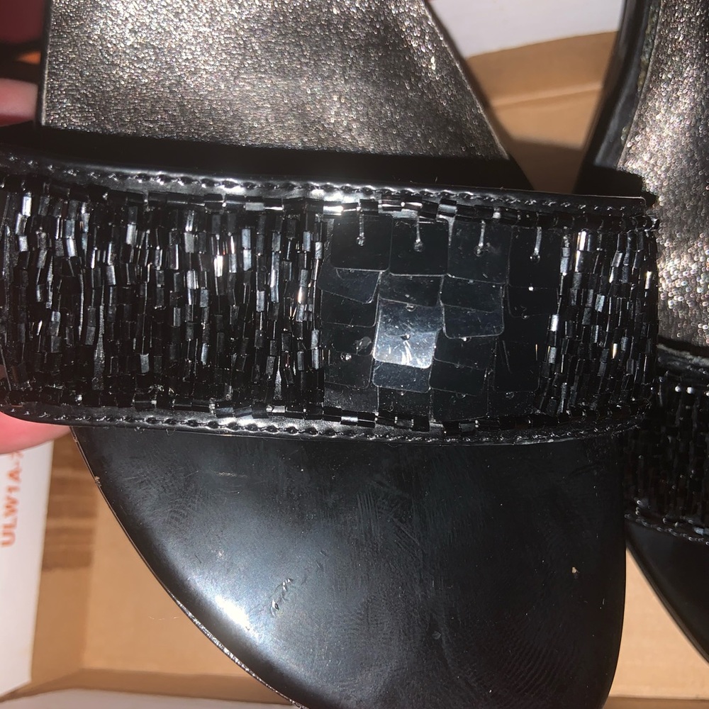 Black, sequins mules